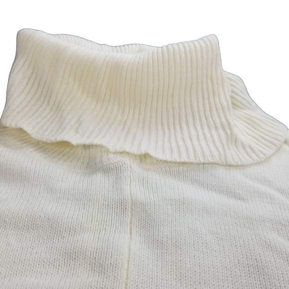 Jaclyn Smith Cowl Neck Cafton Poncho Sweater  Womens White & Black Size S / M - Picture 7 of 15